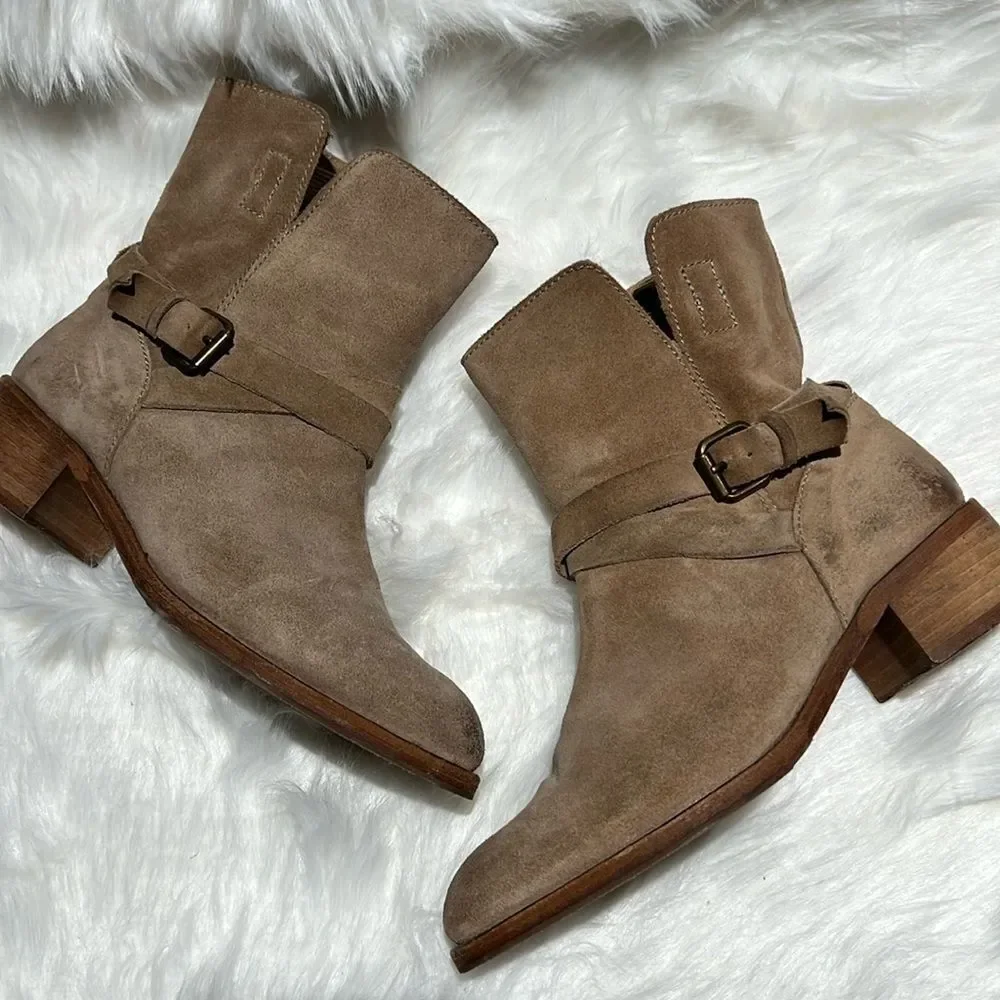 J.Crew $198 Pull On Boots in Tan Suede Size 6. B30B
